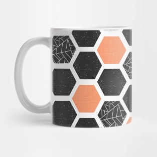 Mid-century Screenprint Hexagons Mug